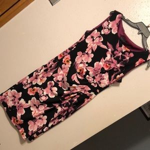 Size 12 dress, black and mauve